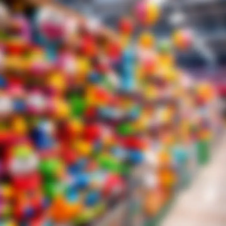 Colorful assortment of children's toys on display