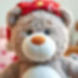 A close-up of a plush bear that fosters emotional bonding in children.
