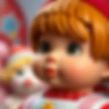 Close-up of a high-quality Migros toy doll showcasing intricate features.