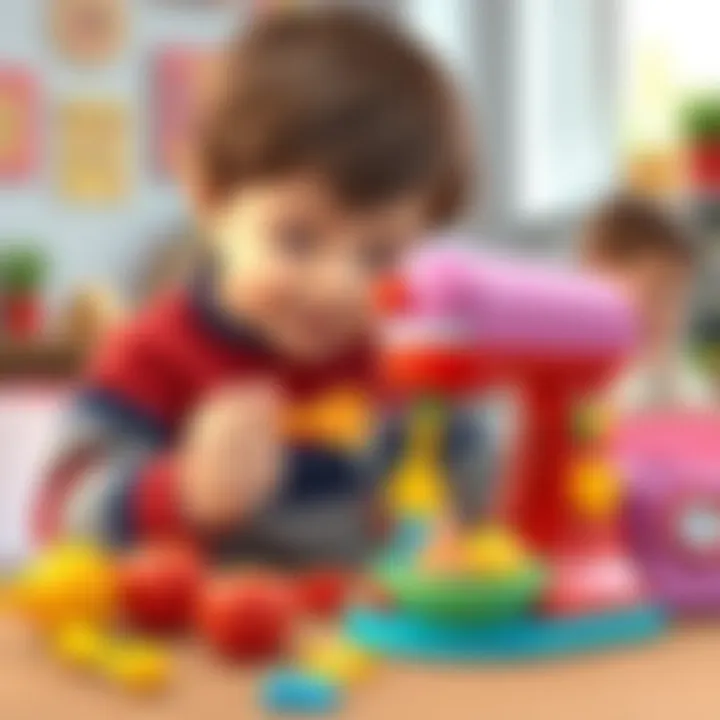 Child engaging with educational mixer toy