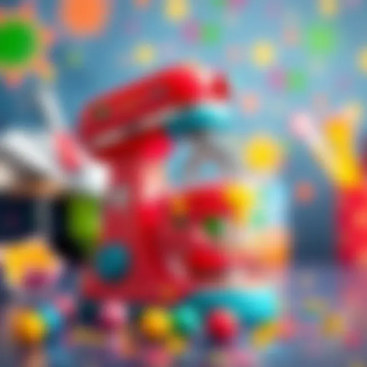 Colorful mixer toy promoting creativity