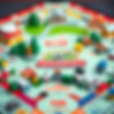 Monopoly game board featuring iconic properties