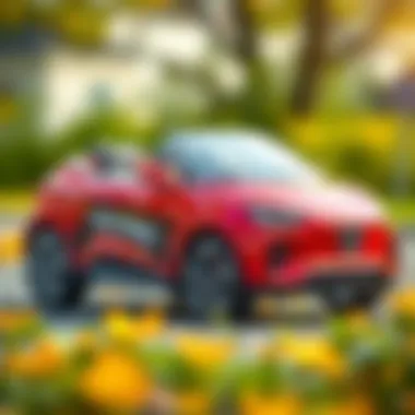 Parents selecting the best electric car for their child