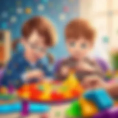 Children engaged in creative activities with mosaic jelly