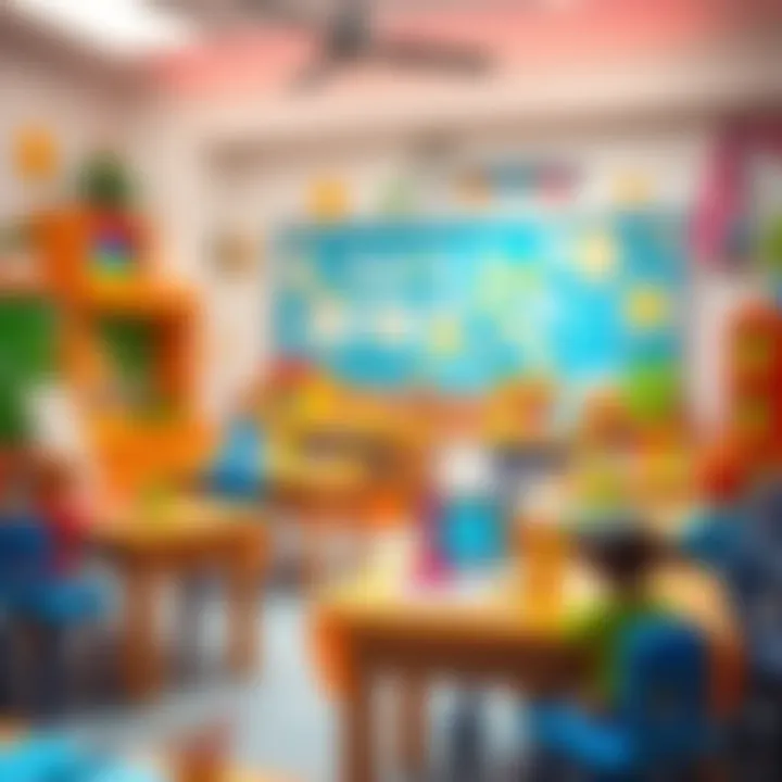 Educational setup using mosaic jelly in a classroom