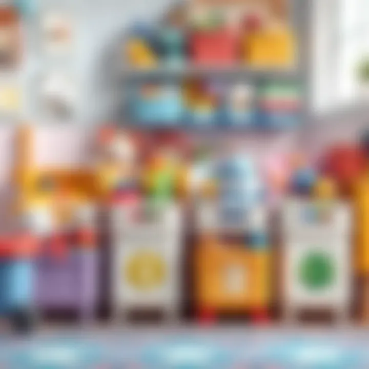 Neatly organized toy bins showcasing practicality and style