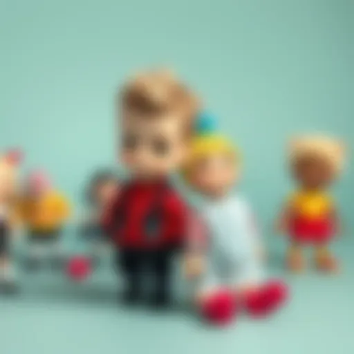 A collection of beautifully designed toy dolls showcasing various artistic styles.