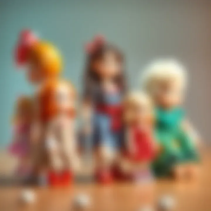 A visual representation of the evolution of doll design over the years.