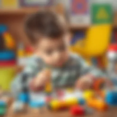 Child exploring creativity with toy tools