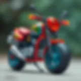 Colorful toy motorcycle for kids