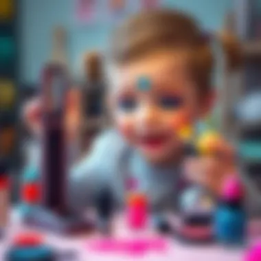 Imaginative Play with Toy Makeup Child engaged in imaginative play with makeup