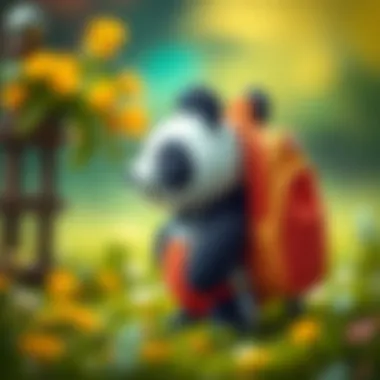 Durable materials of panda backpack