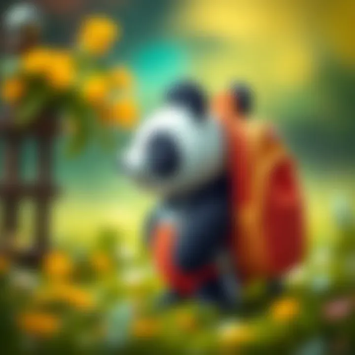 Durable materials of panda backpack