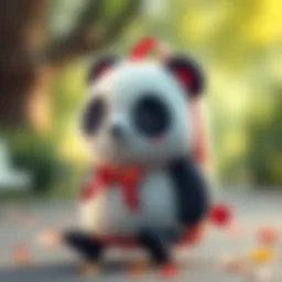 Playful panda backpack for children