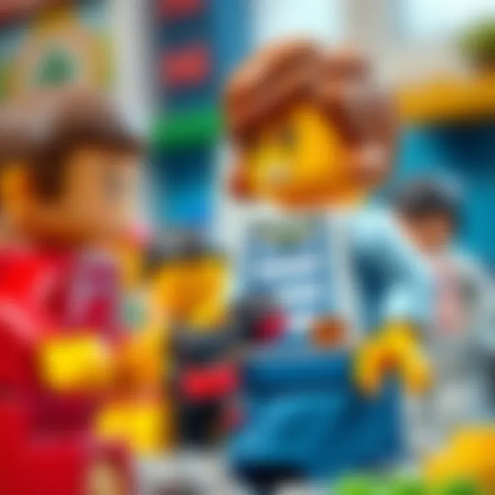 Parents selecting educational toys, focusing on Lego