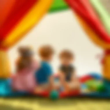 Social Interaction in Piccolo Mondi Tent Children interacting and playing together in the play tent.