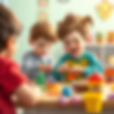 Children engaged in Play Doh activities fostering learning