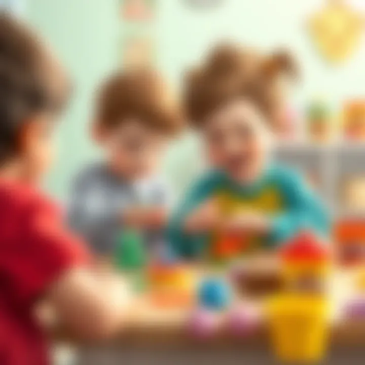 Children engaged in Play Doh activities fostering learning