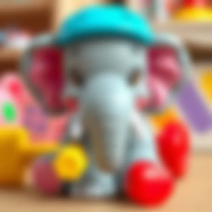 Safety Standards in Playskool Toys Close-up of Playskool elephant toy showing safety features