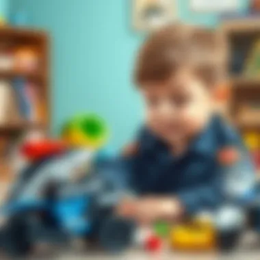 Imaginative Play with Police-Themed Toys A child playing with a police-themed toy set, encouraging imaginative play