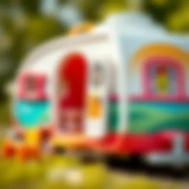Close-up of Polly Pocket caravan's unique design elements