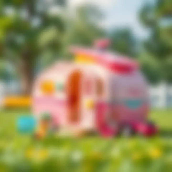 Parents exploring educational aspects of Polly Pocket caravan