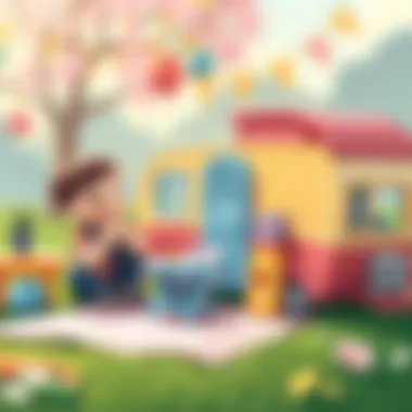 Children engaged in imaginative play with Polly Pocket caravan