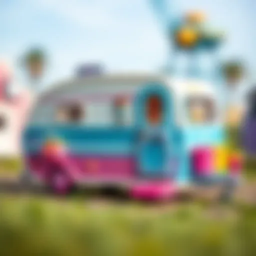 Polly Pocket caravan set showcasing vibrant colors and intricate details
