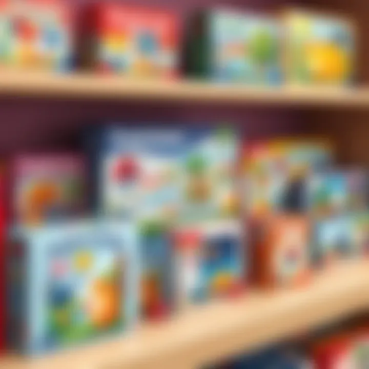 A variety of puzzle sets displayed on a shelf