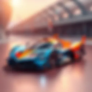 Aerodynamic Excellence in Racing Cars A sleek racing car showcasing advanced aerodynamic design.