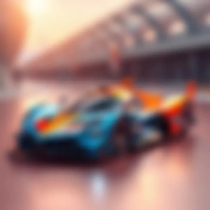 Aerodynamic Excellence in Racing Cars A sleek racing car showcasing advanced aerodynamic design.