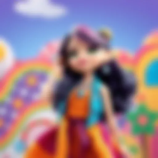 Vibrant depiction of Rainbow High Amaya showcasing her unique style