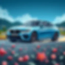 Remote-controlled BMW car in action