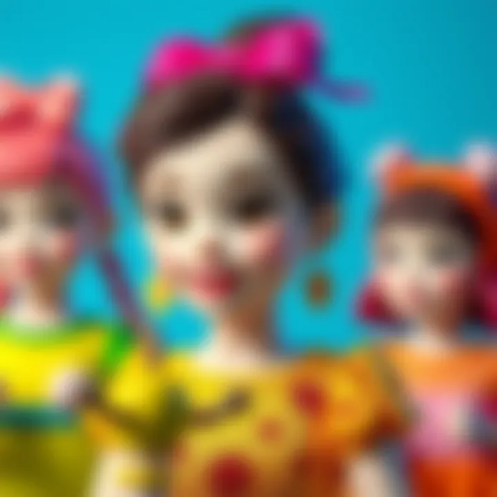 A colorful representation of the role of cartoon girls in child development.