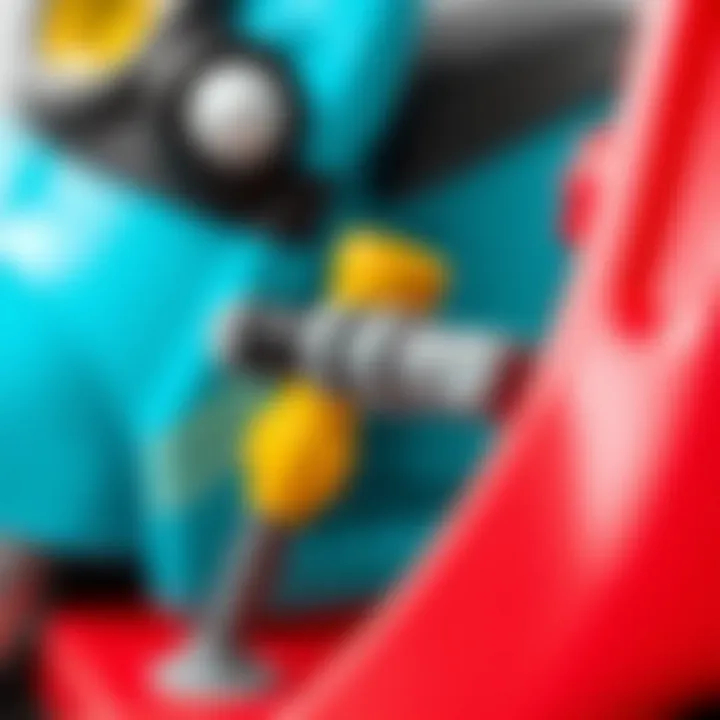 Close-up of scooter features and safety mechanisms