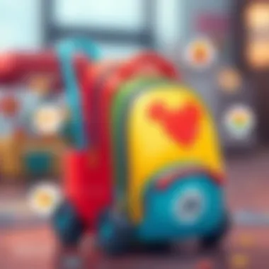 Safety features of a pull-along toy bag highlighted