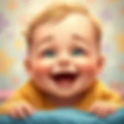 A joyful baby laughing with bright eyes