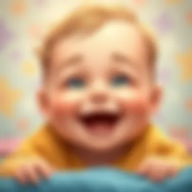 A joyful baby laughing with bright eyes