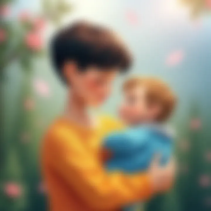 A tender moment of a parent holding their baby