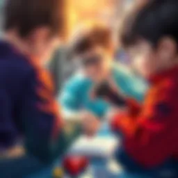 Children playing with a Spider-Man themed smartwatch