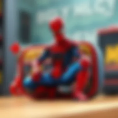 Colorful Spiderman pencil case showcasing its design