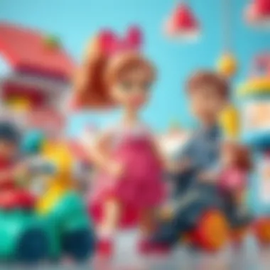 Parental Choices in Modern Toy Selection Parents choosing toys representing modern values