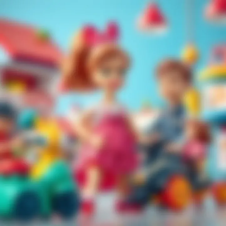 Parental Choices in Modern Toy Selection Parents choosing toys representing modern values