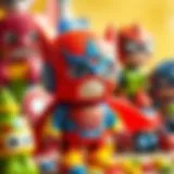 Colorful superhero toys fostering creativity in children