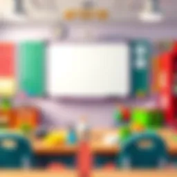 A vibrant tabletop whiteboard in an educational setting.