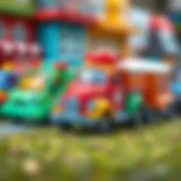 Colorful toy vehicles promoting creativity