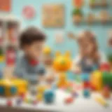 Children engaging with educational toys