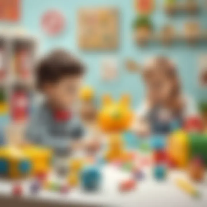 Children engaging with educational toys