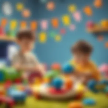 Children exploring new games in a playful environment