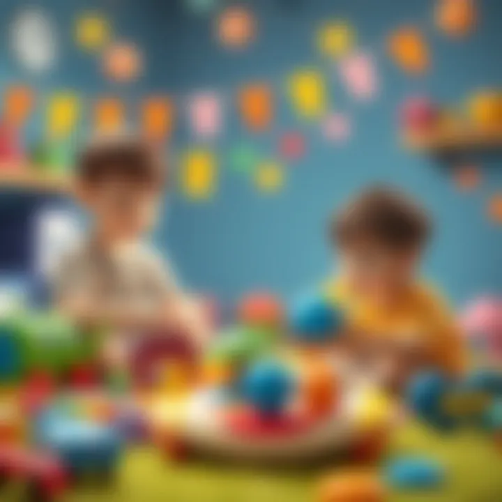 Children exploring new games in a playful environment